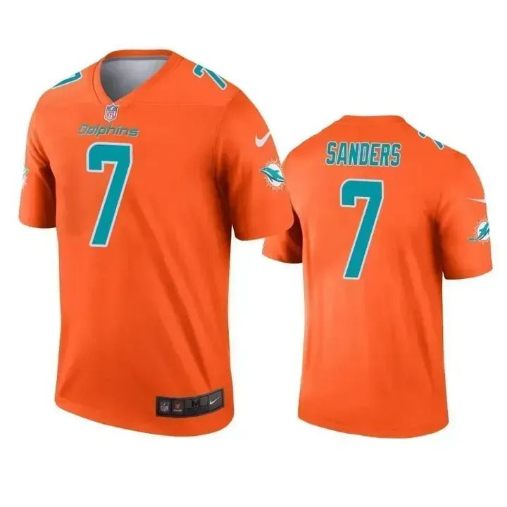 Men Miami Dolphins 7 Jason Sanders Nike Orange Inverted Legend Game NFL Jersey